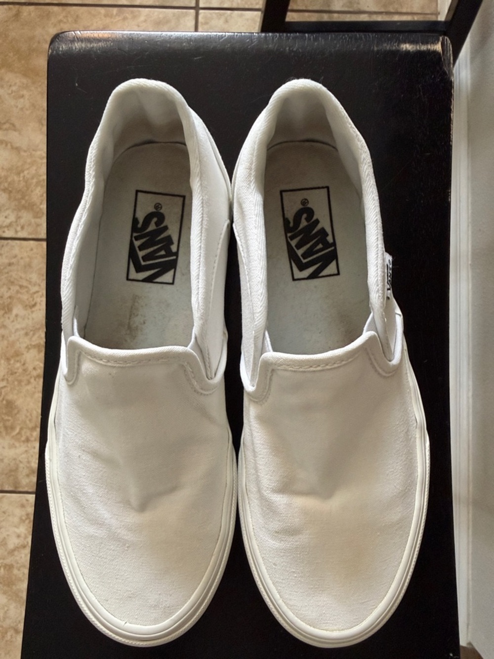 Vans White Slip-On Canvas Sneakers